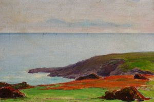Sea in springtime by Wladyslaw Slewinski Oil Painting