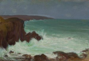 Storm of waves by Wladyslaw Slewinski Oil Painting