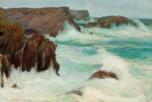 The Sea in Brittany by Wladyslaw Slewinski Oil Painting