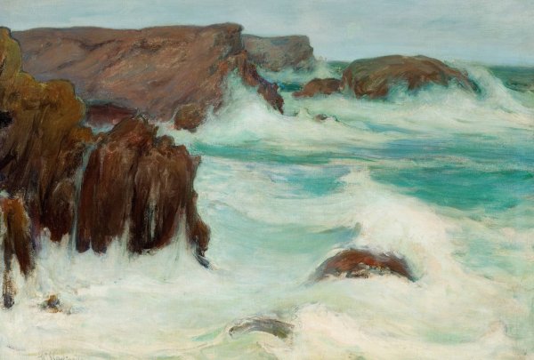 The Sea in Brittany  by Wladyslaw Slewinski - Hand-Painted Oil Painting Reproduction