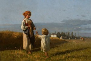 Gathering of grain ears by Wladyslaw Szerner Oil Painting