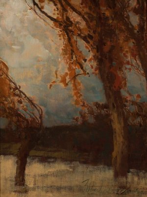Autumn trees by Wladyslaw Wankie Oil Painting