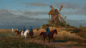 Soldiers on a field track by Wlodzimierz Los Oil Painting