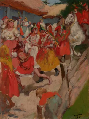 Groomsmen by Wlodzimierz Tetmajer Oil Painting