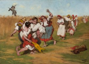 Harvest by Wlodzimierz Tetmajer Oil Painting