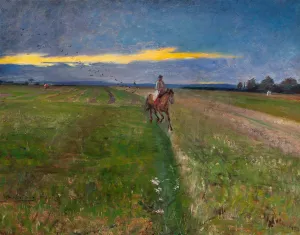 Peasant on horseback by Wlodzimierz Tetmajer Oil Painting