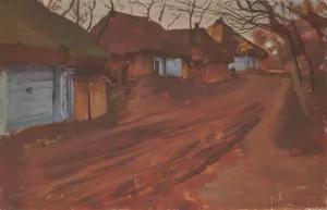 Road to the Village by Wlodzimierz Tetmajer Oil Painting