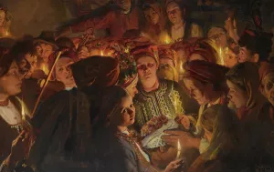 The Celebration by Wlodzimierz Tetmajer Oil Painting