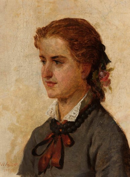 Portrait of a young girl  by Wojciech Gerson - Hand-Painted Oil Painting Reproduction