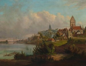 View of the Old Town and the New Town from north by Wojciech Gerson Oil Painting