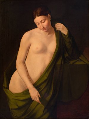 Female Nude by Wojciech Korneli Stattler Oil Painting