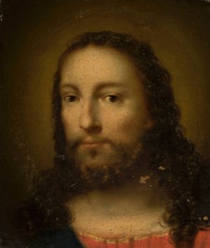 Head of Christ by Wojciech Korneli Stattler Oil Painting