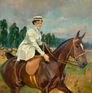 Amazon woman - portrait of Maria Zandbang by Wojciech Kossak Oil Painting