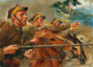 Attack! by Wojciech Kossak Oil Painting