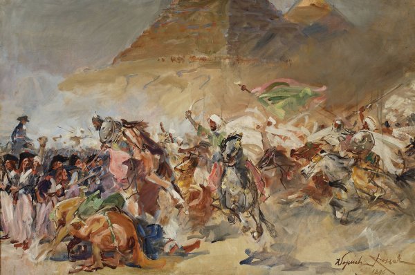 Main Product Photo of Battle of the Pyramids, sketch  Painting by Wojciech Kossak