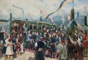 Farewell of the Emperor in lupkow Oil painting by Wojciech Kossak