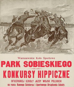 Konkursy hippiczne Oficerskiej Szkoly Jazdy Wojsk Polskich by Wojciech Kossak Oil Painting
