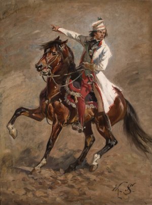 KoSciuszko on Horseback by Wojciech Kossak Oil Painting