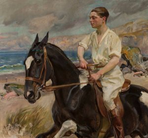 Portrait of Herthier de Boislambert on horseback by Wojciech Kossak Oil Painting