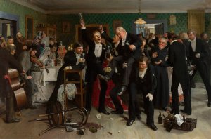 Wedding toast by Wojciech Piechowski Oil Painting