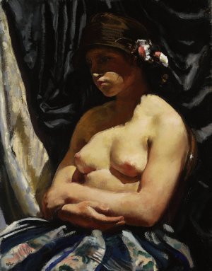 Female semi-nude by Wojciech Weiss Oil Painting