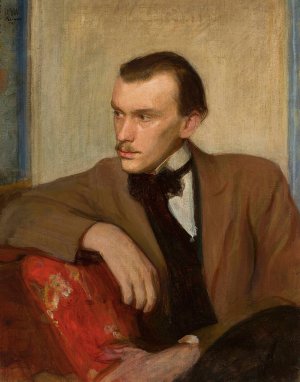 Portrait of Wlodzimierz Perzynski, writer by Wojciech Weiss Oil Painting