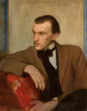 Portrait of Wlodzimierz Perzynski, writer by Wojciech Weiss Oil Painting