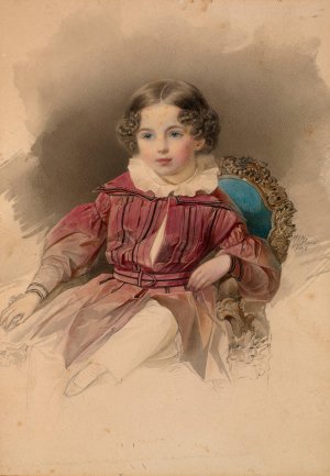 Portrait of a Seated Boy by Woldemar Hau Oil Painting