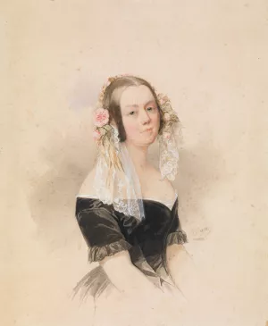 Portrait of a Young Lady Oil painting by Woldemar Hau