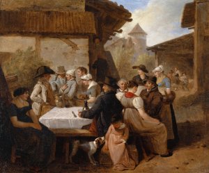 Rural Meal by Wolfgang Adam Topffer Oil Painting