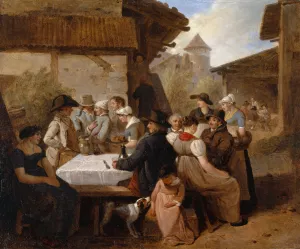 Rural Meal by Wolfgang Adam Topffer Oil Painting