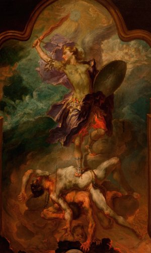 Saint Michael by Wolfgang Andreas Heindl Oil Painting