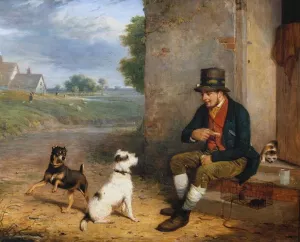 The Rat-Catcher and His Dogs by Thomas Woodward - Oil Painting Reproduction