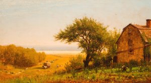 A Home by the Seaside by Worthington Whittredge Oil Painting