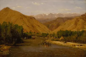 Indian Encampment Oil painting by Worthington Whittredge