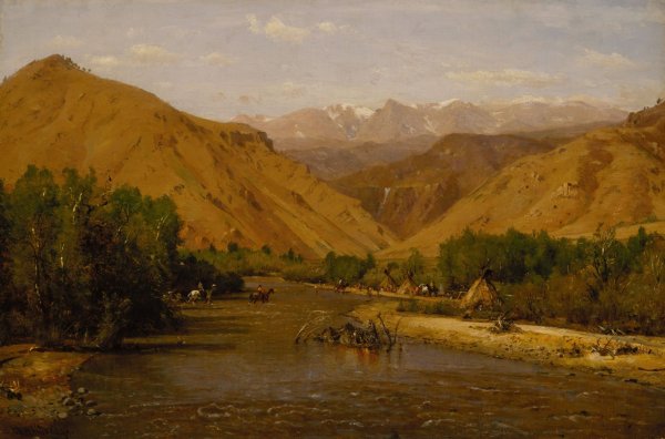 Main Product Photo of Indian Encampment  Painting by Worthington Whittredge