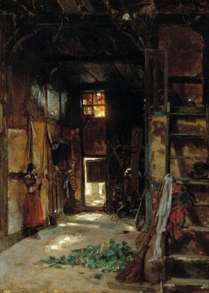 Interior Of A Westphalian Cottage by Worthington Whittredge Oil Painting