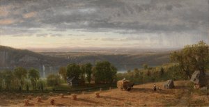 Landscape with Haywain by Worthington Whittredge Oil Painting