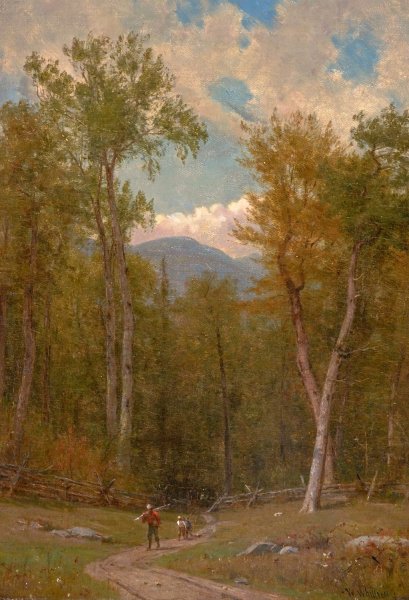 Landscape  by Worthington Whittredge - Hand-Painted Oil Painting Reproduction