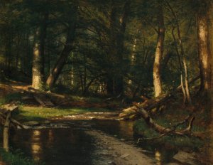 The Brook in the Woods by Worthington Whittredge Oil Painting