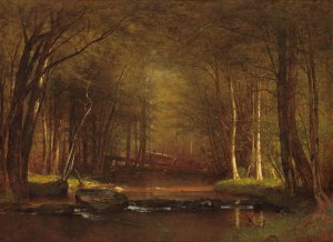 Trout Brook in the Catskills by Worthington Whittredge Oil Painting
