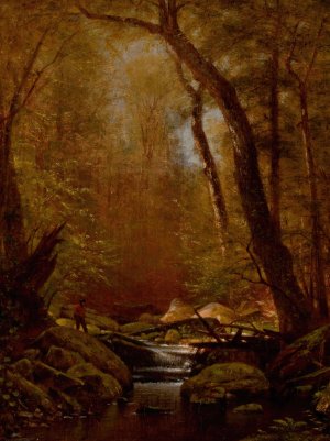 Trout Fishing by Worthington Whittredge Oil Painting