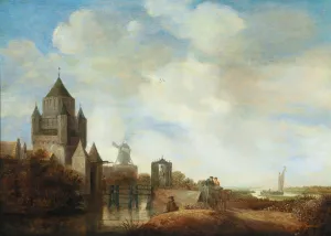 Landscape with the Klijne Houtpoort in Haarlem Oil painting by Wouter Knijff