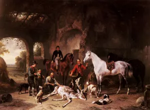 The Return from the Hunt painting by Wouter Verschuur
