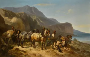 Rochers rouges, Menton by Wouterus Verschuur Oil Painting