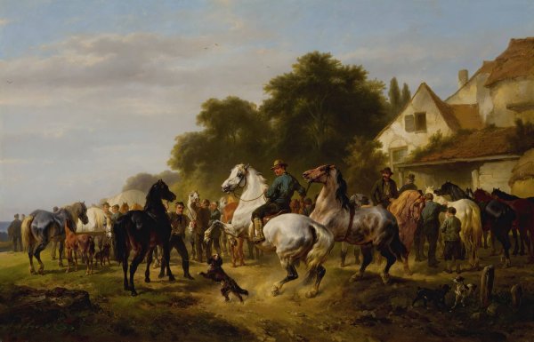 Main Product Photo of The Horse Fair Painting by Wouterus Verschuur