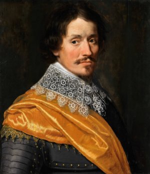 Portrait of an Officer by Wybrand De Geest Oil Painting