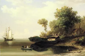 A Blockade Runner Beached by Xanthus Russell Smith - Oil Painting Reproduction