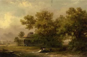 A South Carolina Coastal Scene by Xanthus Russell Smith - Oil Painting Reproduction