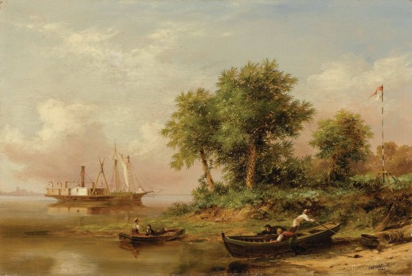 Palmettos at Port Royal  by Xanthus Russell Smith - Hand-Painted Oil Painting Reproduction